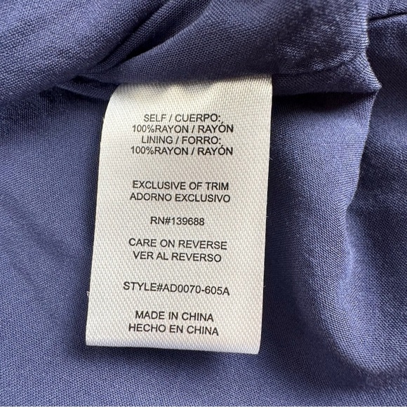 Penelope Rose Navy Blue Embroidered Boho Dress XL 3/4 Sleeve - Picture 3 of 7